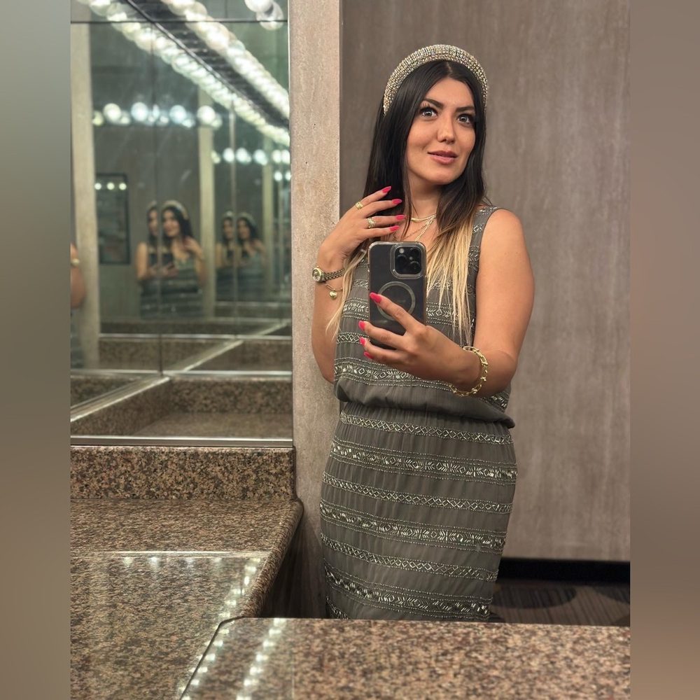 Mango embroid dress